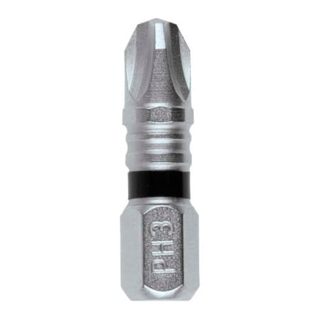 Makita Makita Impact XPS #3 Phillips 1in Insert Bit, Matte Nickel, 5/Pack E-00561
